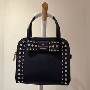 Kate Spade Navy Satchel Bag with Crystals